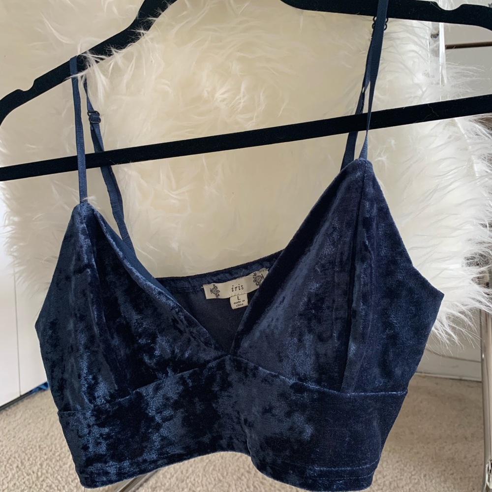 Blue Velvet Crop Top